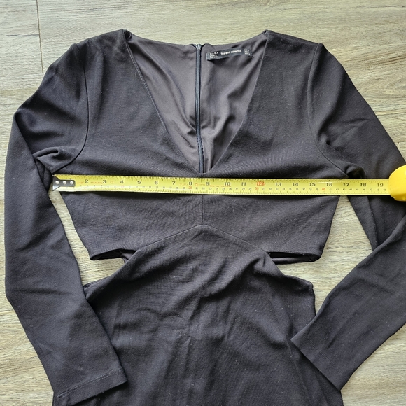 Zara Trafuluc Bodycon Cutout Long Sleeve Black Dress - Picture 6 of 8